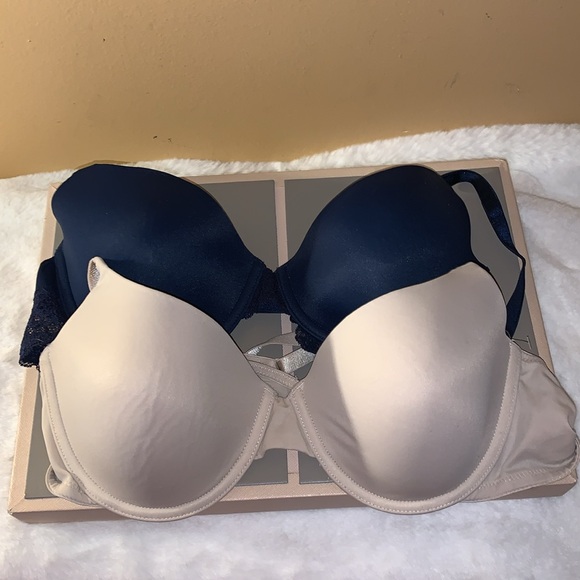🦋 ELLEN TRACY T-Shirt Bras (Navy and Beige) NWT 38B - Picture 14 of 15